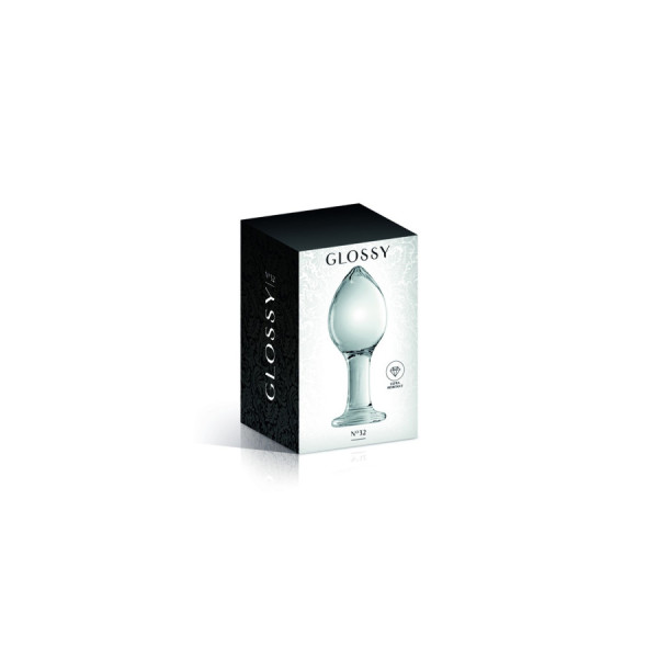 Plug anal boule en verre transparent n°32 Glossy 